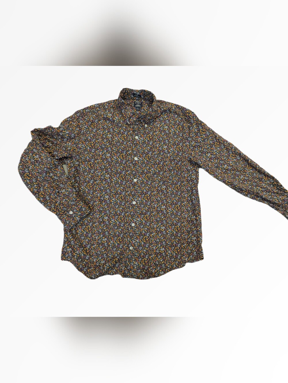 Men's Long-Sleeve Floral Button-Down Shirt - Multicolor